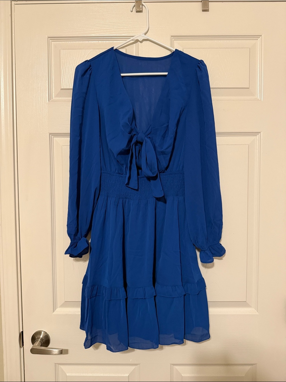 ROYAL BLUE RUFFLES DRESS